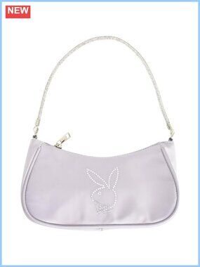Playboy Rhinestone Shoulder Bag Mini Purse Handbag with Bunny Logo